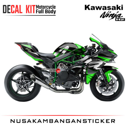 Decal Kit Sticker Superbike Kawasaki Ninja H2 R Big Bike Decal Modification Stiker Black Green