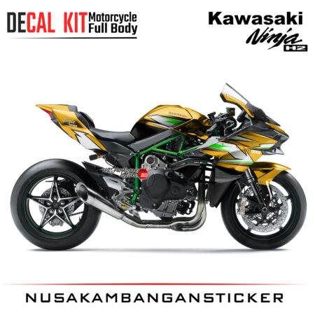 Decal Kit Sticker Superbike Kawasaki Ninja H2 R Big Bike Decal Modification Stiker Gold Crhome
