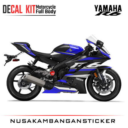 Decal Kit Sticker Yamaha YZF R6 New Black Blue Big Bike Decal Modification