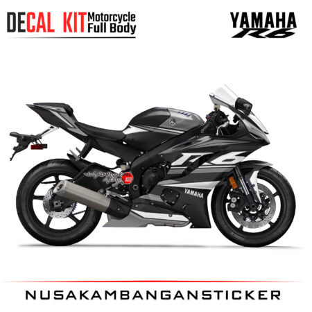 Decal Kit Sticker Yamaha YZF R6 New Black Grey Big Bike Decal Modification