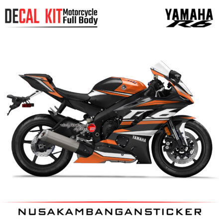 Decal Kit Sticker Yamaha YZF R6 New Black Orens Big Bike Decal Modification