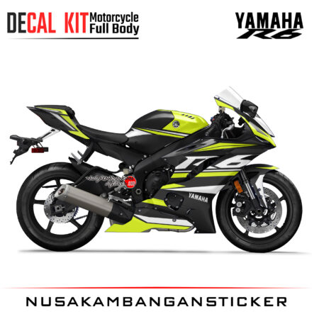 Decal Kit Sticker Yamaha YZF R6 New Black Yelow Fluo Big Bike Decal Modification