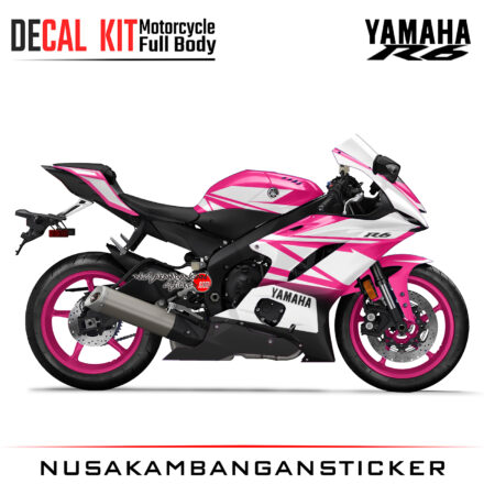 Decal Kit Sticker Yamaha YZF R6 New Wite Pink Big Bike Decal Modification