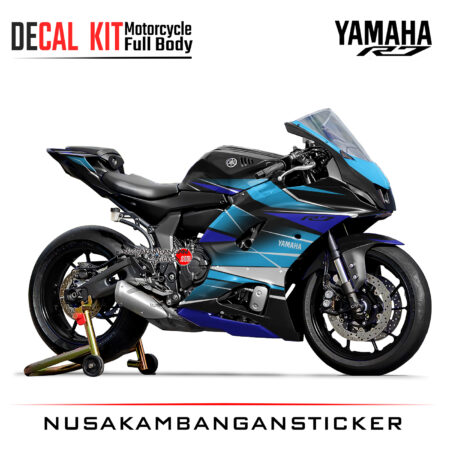Decal Kit Sticker Yamaha YZF R7 Black Blue Racing Big Bike Decal Modification