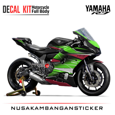 Decal Kit Sticker Yamaha YZF R7 Black Green Racing Big Bike Decal Modification
