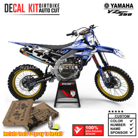 Decal Kit Supermoto Dirtbike Yamaha YZF 250 2019-2020 GYTR Blue Graphic Decals Motocross