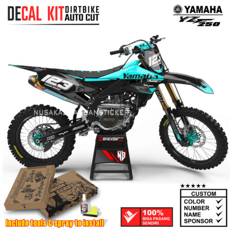 Decal Kit Supermoto Dirtbike Yamaha YZF 250 2019-2020 Tosca Black Graphic Decals Motocross