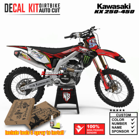Decal Sticker Kit Kawasaki KX 250-450 Dirtbike Supermoto Graphic Kit Black Monster! Motocross Stiker Decals