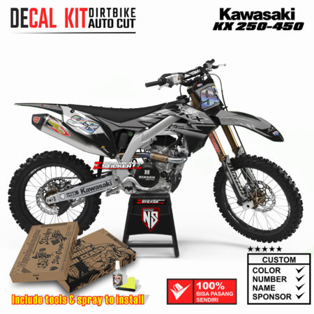Decal Sticker Kit Kawasaki KX 250-450 Dirtbike Supermoto Graphic Kit Street 05 Yelow Motocross Stiker Decals