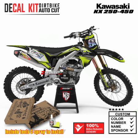 Decal Sticker Kit Kawasaki KX 250-450 Dirtbike Supermoto Graphic Kit Street 06 Yelow Motocross Stiker Decals