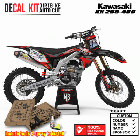 Decal Sticker Kit Kawasaki KX 250-450 Dirtbike Supermoto Graphic Kit Street 09 Yelow Motocross Stiker Decals