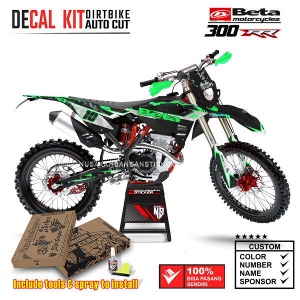 Decal Sticker Kit Supermoto Dirtbike Beta 300 RR Black ID 05 Motocross Graphic