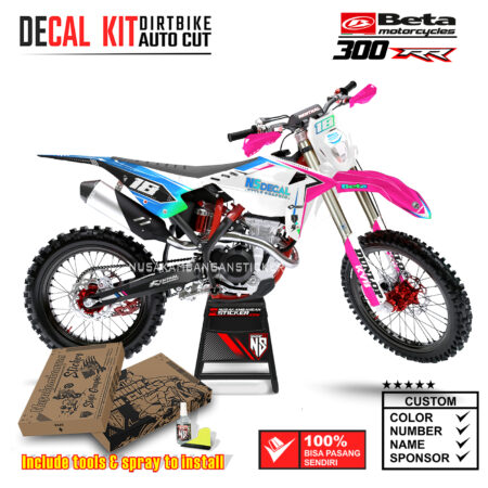 Decal Sticker Kit Supermoto Dirtbike Beta 300 RR Fast Blue 06 Motocross Graphic Decals