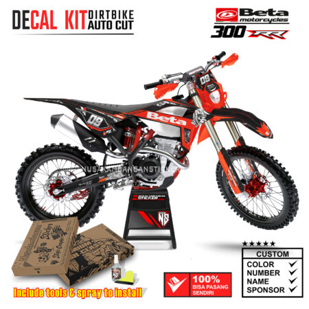 Decal Sticker Kit Supermoto Dirtbike Beta 300 RR Orens Skull Motocross Graphic Decals