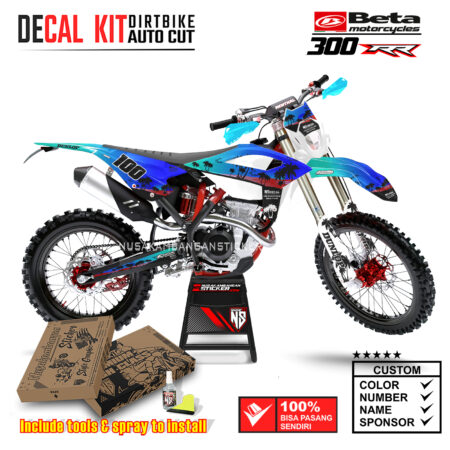 Decal Sticker Kit Supermoto Dirtbike Beta 300 RR Sunset Theme 02 Motocross Graphic