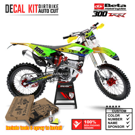 Decal Sticker Kit Supermoto Dirtbike Beta 300 RR Sunset Theme 04 Motocross Graphic