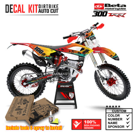 Decal Sticker Kit Supermoto Dirtbike Beta 300 RR Sunset Theme Motocross Graphic