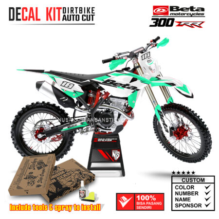 Decal Sticker Kit Supermoto Dirtbike Beta 300 RR White Tosca Motocross Graphic Decals