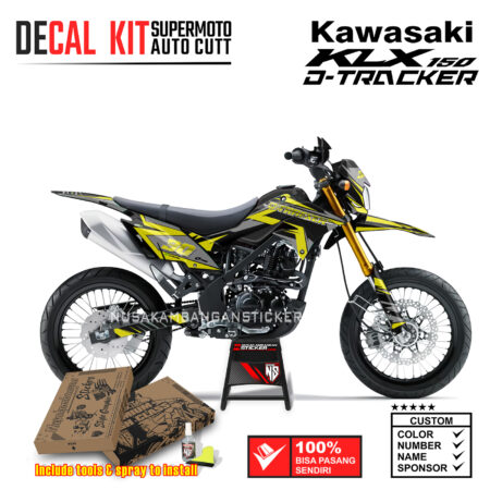 Decal Sticker Kit Supermoto Dirtbike Kawasaki KLX Dtraker 150 Grafis Racing Kuning Nusakambangansticker