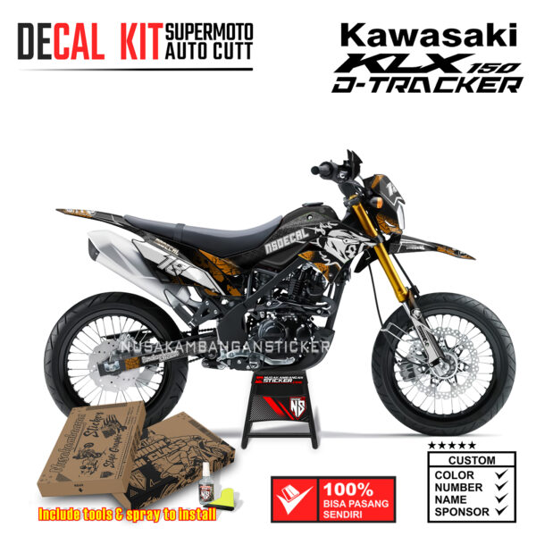 Decal Sticker Kit Supermoto Dirtbike Kawasaki KLX Dtraker 150 Militan X Supermoto Orange