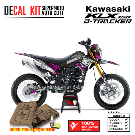 Decal Sticker Kit Supermoto Dirtbike Kawasaki KLX Dtraker 150 Militan X Supermoto Pink