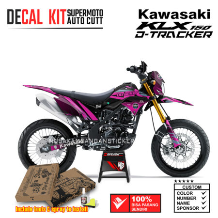 Decal Sticker Kit Supermoto Dirtbike Kawasaki KLX Dtraker 150 Sarang Tawon Grafis Pink