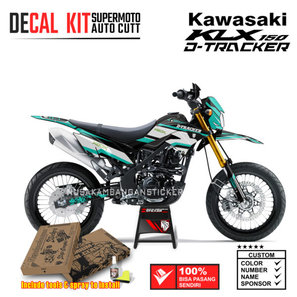Decal Sticker Kit Supermoto Dirtbike Kawasaki KLX Dtraker 150 Xbox Grafis Biru Tosca Nusakambangansticker
