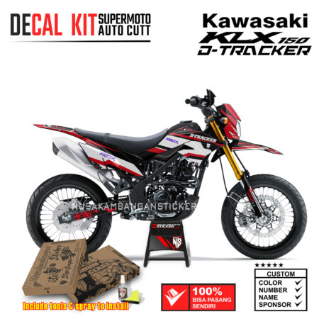 Decal Sticker Kit Supermoto Dirtbike Kawasaki KLX Dtraker 150 Xbox Grafis Merah Nusakambangansticker