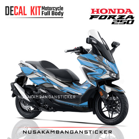 Decal Stiker Honda Forza 250 Racing Grafis Biru Kombinasi Hitam Modifikasi Sticker Full Body