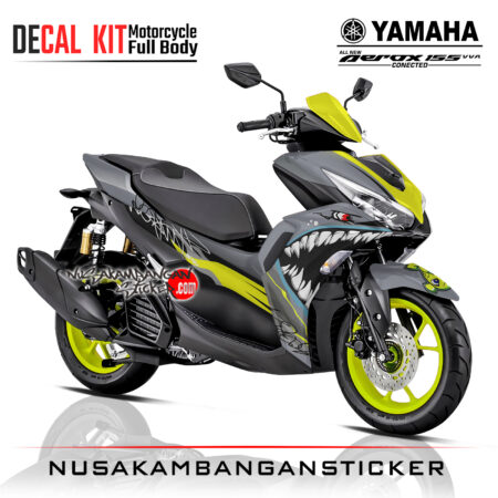 Decal Stiker Yamaha All New Aerox 155 Vva Conected Shark Grey Sticker Full Body