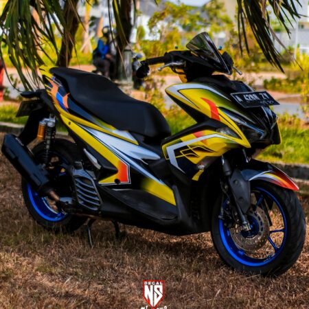 Decal Sticker Yamaha AEROX 155 Air Brush Kuning 02