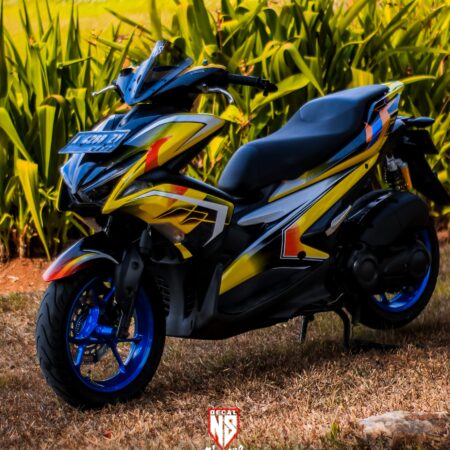 Decal Sticker Yamaha AEROX 155 Air Brush Kuning 05