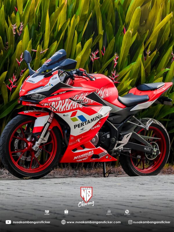 Decal Stiker Honda CBR 150 ALL New 2021 Mandalika Racing Team Merah 6