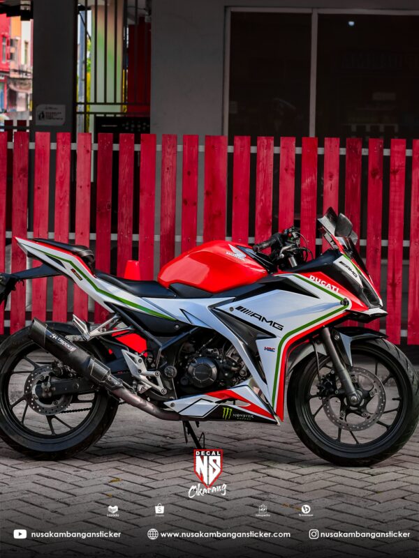Decal Stiker Honda CBR 150 ALL New Livery Ducati Panigale Merah 3