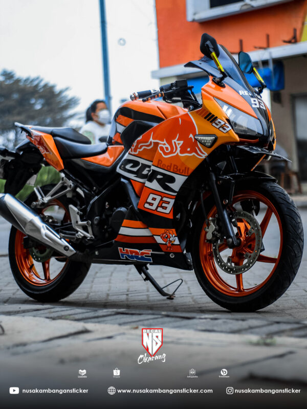 Decal Stiker Honda CBR 150 R K45 Lokal Banteng Orange 04