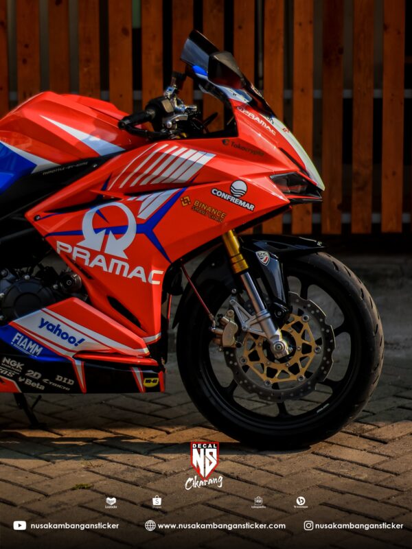 Decal Stiker Honda CBR 250 Alma Pramac Racing Merah 1