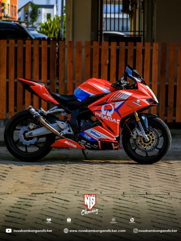 Decal Stiker Honda CBR 250 Alma Pramac Racing Merah 5