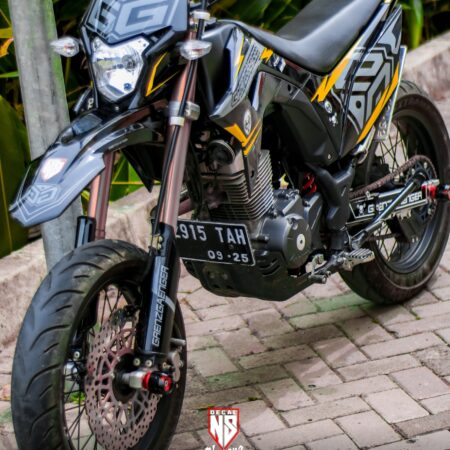 Decal Stiker Honda CRF 150 L Hitam Grafis Gold 03