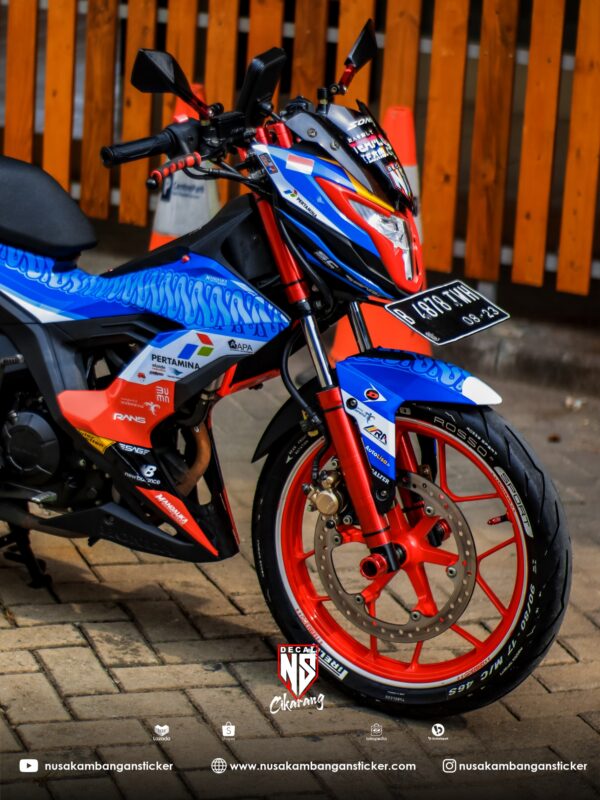 Decal Stiker Honda SONIC 150 Livery Mandalika Racing TEAM indonesia Moto GP 2021 BIRU Modifikasi Sticker Full Body 01