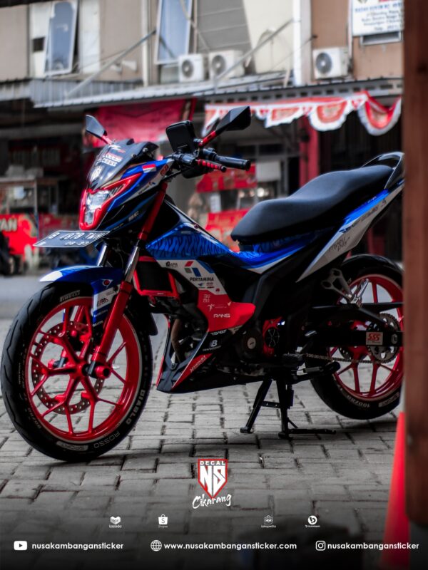 Decal Stiker Honda SONIC 150 Livery Mandalika Racing TEAM indonesia Moto GP 2021 BIRU Modifikasi Sticker Full Body 02