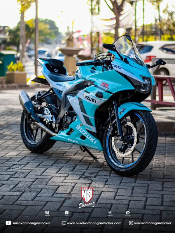 Decal Stiker Suzuki GSX R 150 Livery Ducati Biru Tosca 01