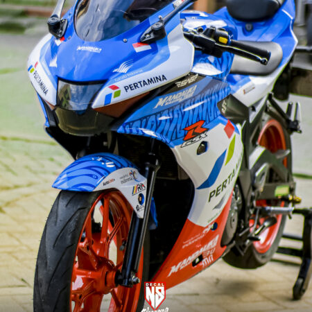 Decal Sticker Motor Suzuki GSXR 150 Liveri Mandalika Biru CUtting Stiker Modifikasi Sticker Full Body 05