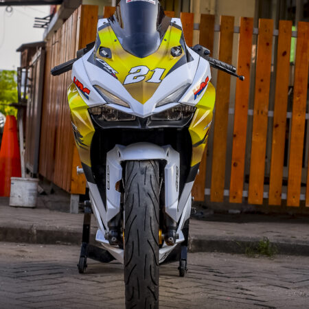 Desain Motor CBR 250 RR Tricolor Gold Cutting Stiker Decal Sticker Full Body 03