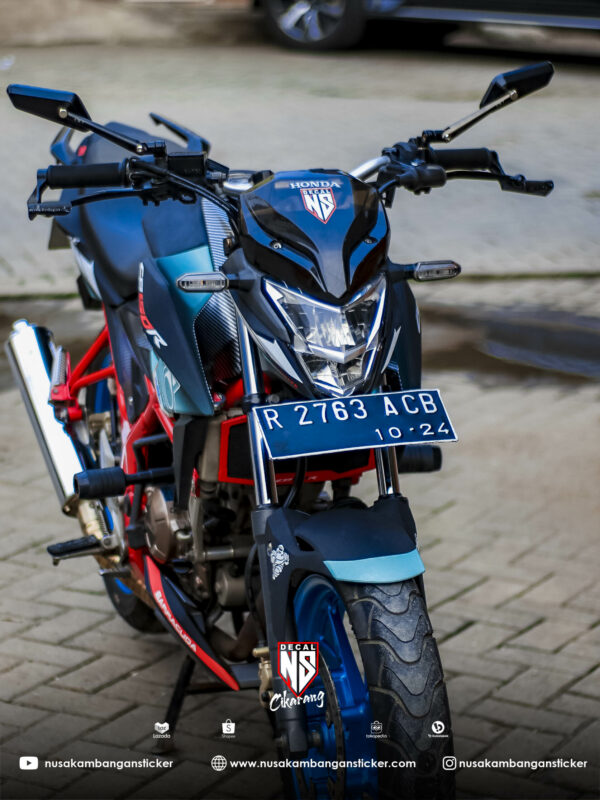 Desain Motor Honda CB150 Livery Petronas Hitam Hijau Tosca Custom Sticker full Body 01