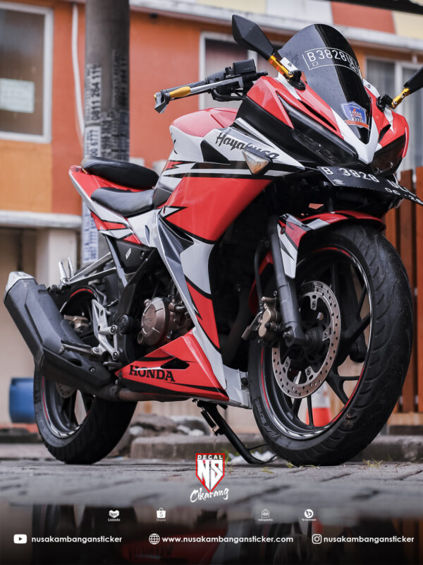 Desain Motor Honda CBR 150 R All New Hayabusa Merah Modifikasi Stiker Full Body 01