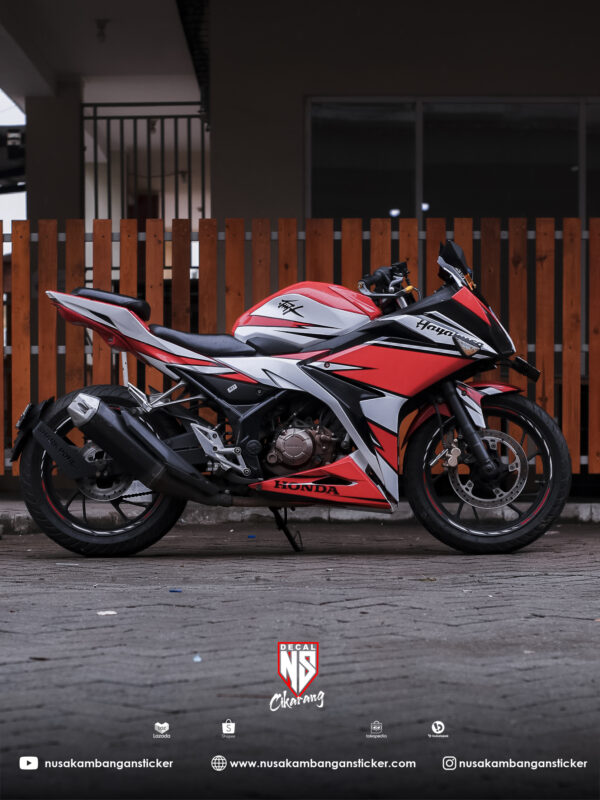 Desain Motor Honda CBR 150 R All New Hayabusa Merah Modifikasi Stiker Full Body 02
