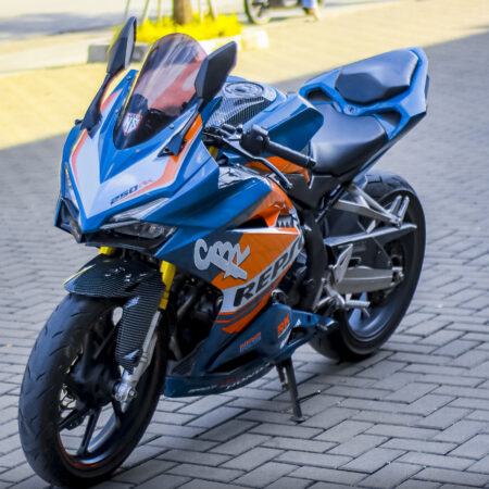 Desain Motor Honda CBR 250 RR Repsol Biru Tosca Cutting Stiker Decal Sticker Full Body 04