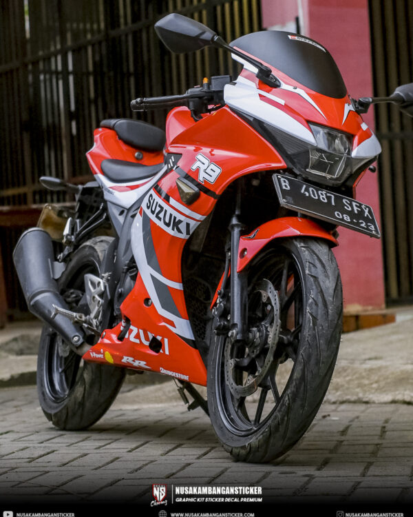 Desain Motor Suzuki GSXR 150 Ducati Merah Cutting Stiker Decal Sticker Full Body 04
