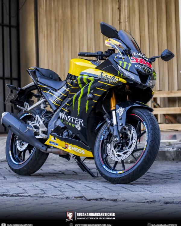 Desain Motor Yamaha R15 V3 Monster Kuning Modifikasi Sticker Full Body 01