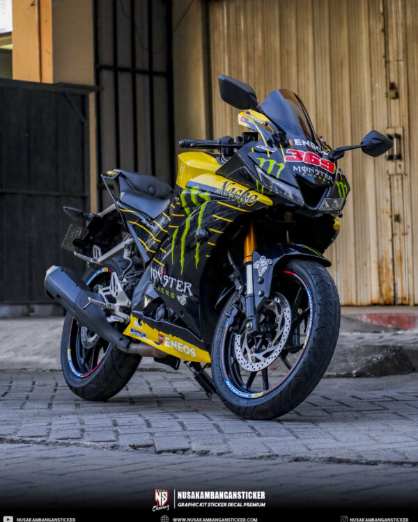 Desain Motor Yamaha R15 V3 Monster Kuning Modifikasi Sticker Full Body 05